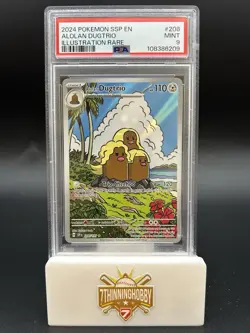 2024 POKEMON SSP EN-SURGING SPARKS ILLUSTRATION RARE #208 ALOLAN DUGTRIO PSA 9 - Image 1
