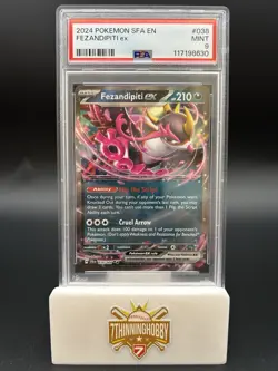 2024 Pokemon Shrouded Fable: Fezandipiti EX #38/64 Ultra Rare Holo PSA 9 MINT - Image 1