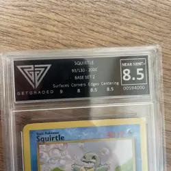 Pokemon Squirtle Base Set 2 Graded 8.5 Near Mint+ Get Graded - Image 3