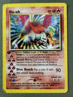 Pokemon TCG Ho-oh 🔥 Neo Revelation 7/64 Holo 1st Edition Holo Rare HP - Image 1