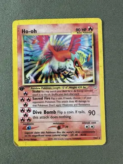 Pokemon TCG Ho-oh 🔥 Neo Revelation 7/64 Holo 1st Edition Holo Rare HP - Image 2
