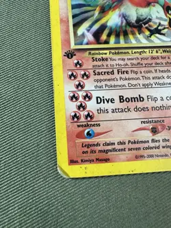 Pokemon TCG Ho-oh 🔥 Neo Revelation 7/64 Holo 1st Edition Holo Rare HP - Image 3