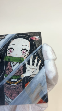 Hand Painted Altered MTG Demon Slayer Nezuko Kamado island #13 - Image 2