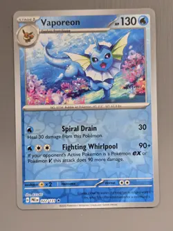 Pokemon TCG Vaporeon 022/131 Prismatic Evolutions Reverse Holo Card NM Condition - Image 1