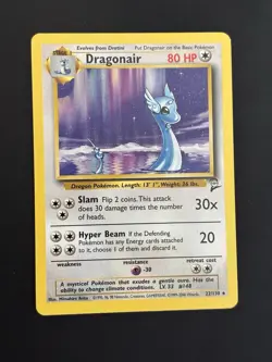 Pokemon TCG Dragonair 22/130 Base Set 2 Non-Holo Card, Moderately Played - Image 1
