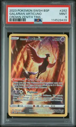 2023 POKEMON SWSH BLACK STAR PROMO CROWN ZENITH TINS GALARIAN ARTICUNO PSA 9 - Image 1