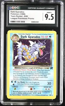 CGC 9.5 MINT+ Dark Gyarados 1999 Team Rocket 8/82 Prerelease Holo Pokemon Card - Image 1