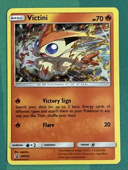 Pokemon Card - Victini - Holo Black Star Promo (SM225) Sun & Moon NM - Image 1