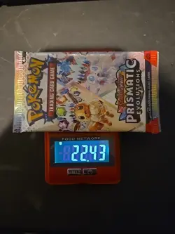 22.43g HEAVY Prismatic Evolutions Pokemon Sealed Booster Pack New - Image 1