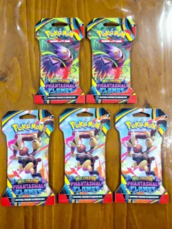 Pokemon TCG Phantasmal Flames Sleeved Booster Packs x5 AUTHENTIC & SEALED ✅ - Image 1