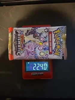 22.40g HEAVY Prismatic Evolutions Pokemon Sealed Booster Pack New - Image 1