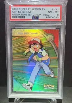 2000 Topps Pokemon Ash Ketchum Rainbow Foil PSA 8 - Pop 5, Only 6 Higher 🚀 - Image 1