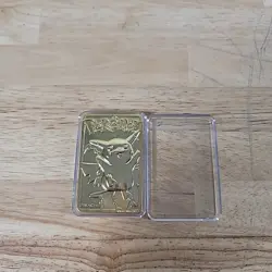 1999 Burger King Pokemon Pikachu 23K Gold‑Plated Card #25 Clear Case - Image 1