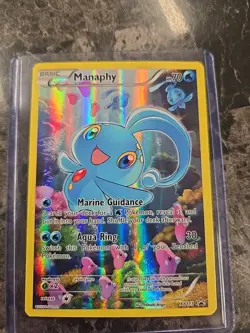 Pokemon TCG Manaphy Holo Rare Full Art 2016 XY113 Black Star Promo - Image 1