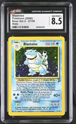 CGC 8.5 Blastoise 2000 Base Set 2 2/130 Holo Pokemon Card - Image 1