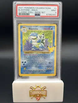 2021 Pokemon Celebrations Blastoise Holo #2 Classic - PSA 9 MINT X2 - Image 3