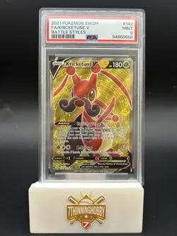 2021 Pokemon SWSH Battle Styles Kricketune V Full Art #142 PSA 9 MINT - Image 1