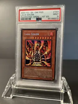 Yugioh Lava Golem PGD - 107 1st Edition Secret Rare PSA 9 - Image 1