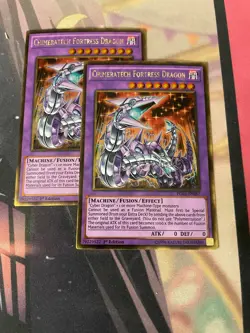 YUGIOH - CHIMERATECH FORTRESS DRAGON X2 - PGL3 - GOLD RARE - NM - 1ST ED - Image 1