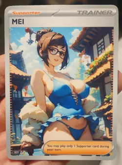 Mei - Pokemon - Waifu - Goddess - DIY - Full Art - Glossy - Trainer Card - Image 1