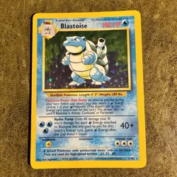 Pokemon TCG Blastoise Holo 2/102 Base Set LP Condition Card - Image 1