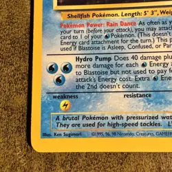 Pokemon TCG Blastoise Holo 2/102 Base Set LP Condition Card - Image 3