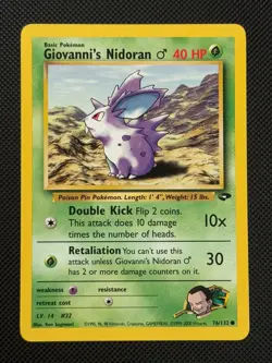 Giovanni's Nidoran 76/132 REGULAR Pokemon Card WOTC Gym Challenge Common - Image 1
