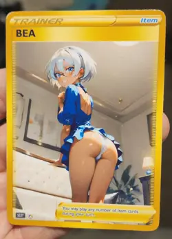 Bea - Pokemon - Waifu - Goddess - DIY - Full Art - Glossy - Trainer Card - Image 1
