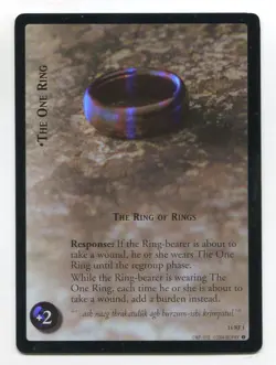 Lord Of The Rings CCG Shadows Rare Foil Card 11RF1 The One Ring - Image 1