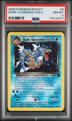 2000 Pokemon Rocket Dark Gyarados Holo #8 PSA NM-MT 8 - Image 2