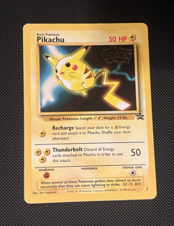 Pokemon Pikachu Card #4 Black Star Movie Promo, Stamped WOTC TCG 1999 - Image 1