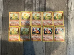 Pokemon Base Set Lot - 13 Charmanders + 4 Charmeleons - Shadowless & Unlimited - Image 1
