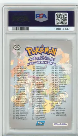 PSA Signed Rodger Parsons Pokemon Checklist Holo Foil 1999 Topps TV Animation Ed - Image 2