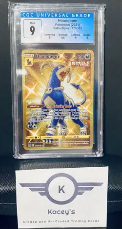 Houndoom 179/163 Secret Rare Battle Styles Pokemon CGC 9 2021 Graded - Image 1