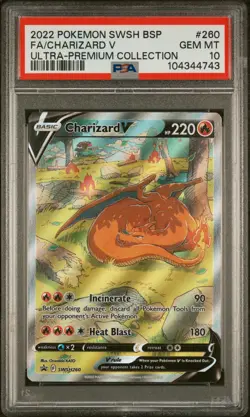 2022 PSA 10 Graded Pokemon Charizard V 260 Sword & Shield UPC - Image 1