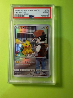 Pikachu #54 2019 Pokemon JPN S & M Dream League FA PSA 8 GEM MINT (BETTER GRADE) - Image 2