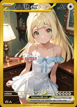 Lillie - Anime - Waifu - Pokemon - Trainer - DIY - Full Art - Sticker - Image 1