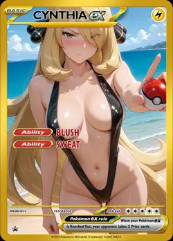 Cynthia - Anime - Waifu - Pokemon - Trainer - DIY - Full Art - Sticker - Image 1
