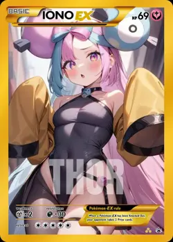 Iono - Anime - Waifu - Pokemon - Trainer - DIY - Full Art - Sticker - Image 1