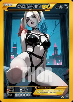 Harley Quinn - Anime - Waifu - Pokemon - Trainer - DIY - Full Art - Sticker - Image 1