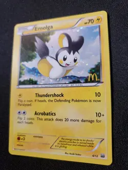 PROMO HOLO Emolga 6/12 LP/VLP 2012 MCDONALDS EXCLUSIVE Pokemon Card Tcg Stamped - Image 3