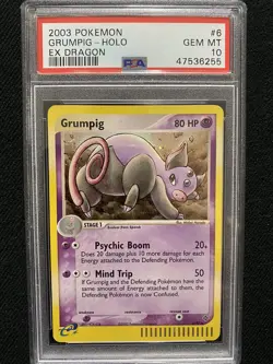 2003 Pokemon EX Dragon Grumpig Holo 6/97 PSA 10 Gem Mint - Image 1