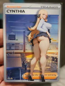 Cynthia - Anime - Waifu - Pokemon - Trainer - DIY - Full Art - Glossy - Image 1
