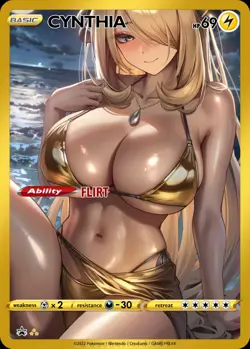 Cynthia - Anime - Waifu - Pokemon - Trainer - DIY - Full Art - Sticker - Image 1