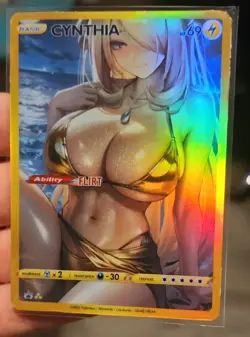 Cynthia - Anime - Waifu - Pokemon - Trainer - DIY - Full Art - Sticker - Image 2