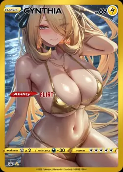 Cynthia - Anime - Waifu - Pokemon - Trainer - DIY - Full Art - Sticker - Image 1
