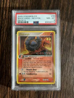 2005 Pokemon R&S Deoxys Magcargo Reverse Foil #20/107 GRADED PSA 8 - Image 1