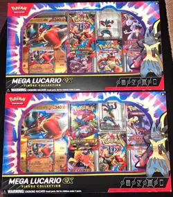 Lot Of 2 Pokemon TCG Mega Lucario EX Figure Collection Box Sets Brand New Sealed - Image 1