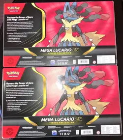 Lot Of 2 Pokemon TCG Mega Lucario EX Figure Collection Box Sets Brand New Sealed - Image 2