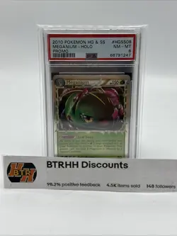 2010 POKEMON HEARTGOLD & SOULSILVER PROMO #HGSS08 MEGANIUM-HOLO PSA 8 - Image 1
